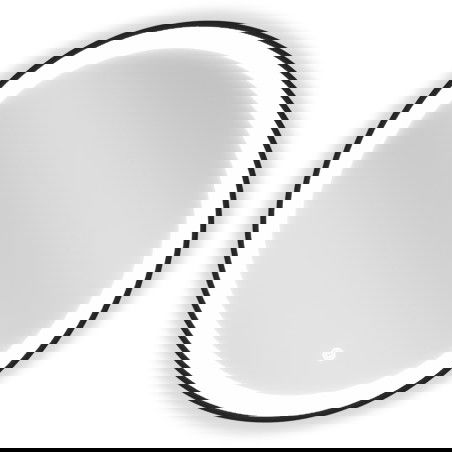 Mexen Esso lustro łazienkowe podświetlane, okragłe 60 cm, LED 6000K, antypara, rama czarna - 9825-060-060-611-70