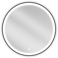 Mexen Esso lustro łazienkowe podświetlane, okragłe 80 cm, LED 6000K, antypara, rama czarna - 9825-080-080-611-70