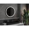 Mexen Esso lustro łazienkowe podświetlane, okragłe 80 cm, LED 6000K, antypara, rama czarna - 9825-080-080-611-70