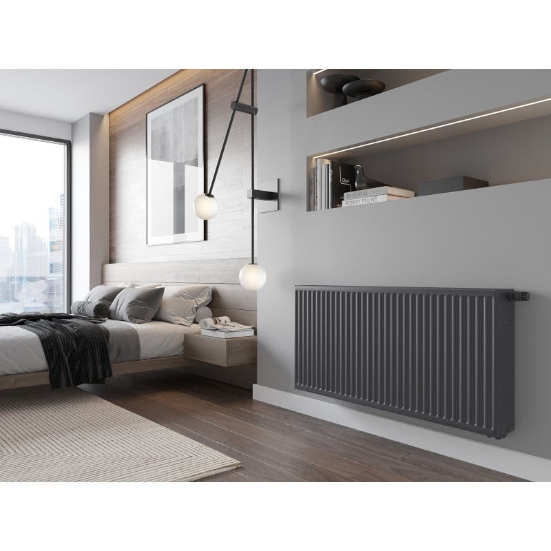 Mexen C33 grzejnik płytowy 400 x 2600 mm, podłączenie boczne, 4391 W, antracyt - W433-040-260-66