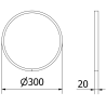Mexen Loft lustro łazienkowe okragłe 30 cm, rama złota szczotkowana - 9850-030-030-000-50