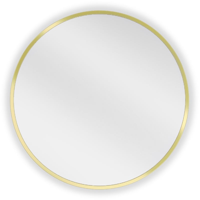 Mexen Loft lustro łazienkowe okragłe 30 cm, rama złota szczotkowana - 9850-030-030-000-50