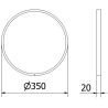 Mexen Loft lustro łazienkowe okragłe 35 cm, rama złota szczotkowana - 9850-035-035-000-50