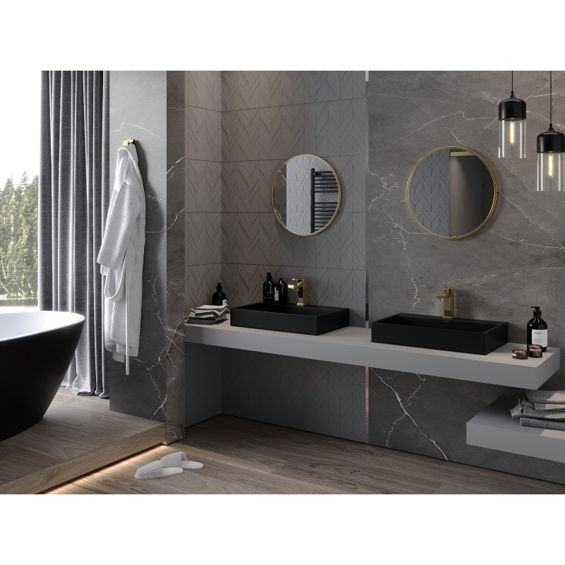 Mexen Loft lustro łazienkowe okragłe 40 cm, rama złota - 9850-040-040-000-50