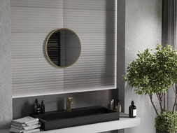 Mexen Loft lustro łazienkowe okragłe 45 cm, rama złota - 9850-045-045-000-50