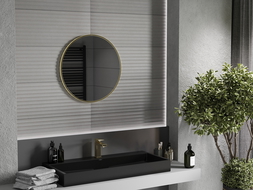 Mexen Loft lustro łazienkowe okragłe 60 cm, rama złota - 9850-060-060-000-50