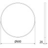 Mexen Loft lustro łazienkowe okragłe 60 cm, rama złota szczotkowana - 9850-060-060-000-50