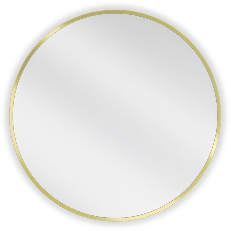 Mexen Loft lustro łazienkowe okragłe 65 cm, rama złota szczotkowana - 9850-065-065-000-50