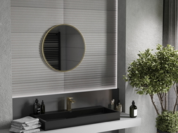 Mexen Loft lustro łazienkowe okragłe 65 cm, rama złota - 9850-065-065-000-50