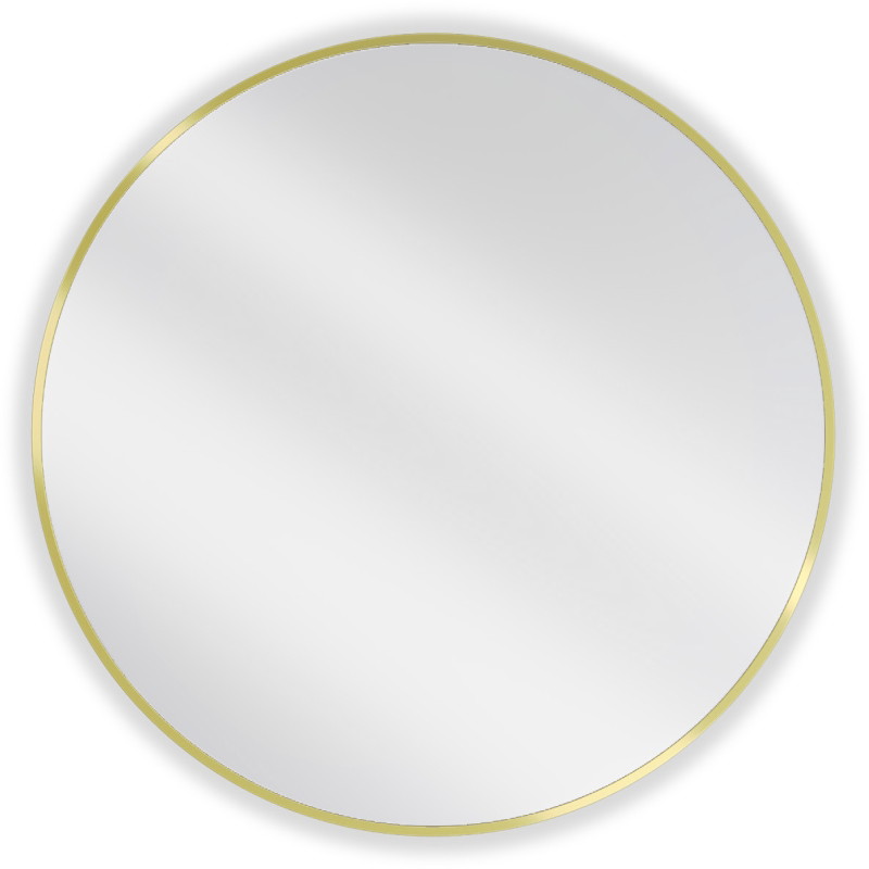 Mexen Loft lustro łazienkowe okragłe 80 cm, rama złota szczotkowana - 9850-080-080-000-50