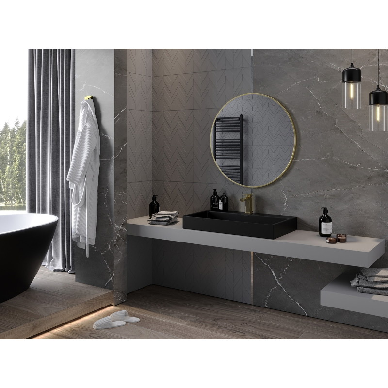 Mexen Loft lustro łazienkowe okragłe 80 cm, rama złota - 9850-080-080-000-50