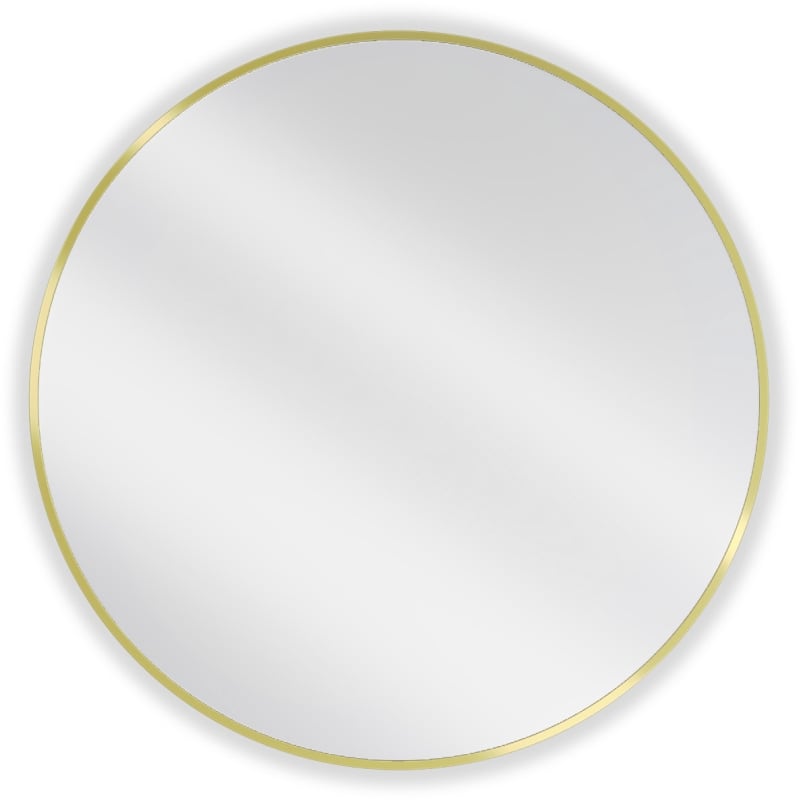 Mexen Loft lustro łazienkowe okragłe 85 cm, rama złota szczotkowana - 9850-085-085-000-50