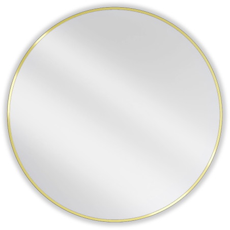 Mexen Loft lustro łazienkowe okragłe 90 cm, rama złota szczotkowana - 9850-090-090-000-50