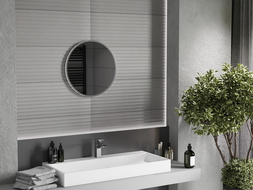 Mexen Loft lustro łazienkowe okragłe 40 cm, rama inox - 9850-040-040-000-10