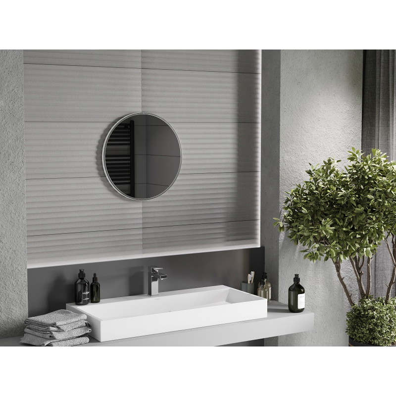 Mexen Loft lustro łazienkowe okragłe 50 cm, rama inox - 9850-050-050-000-10