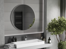 Mexen Loft lustro łazienkowe okragłe 90 cm, rama inox - 9850-090-090-000-10