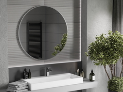 Mexen Loft lustro łazienkowe okragłe 100 cm, rama inox - 9850-100-100-000-10