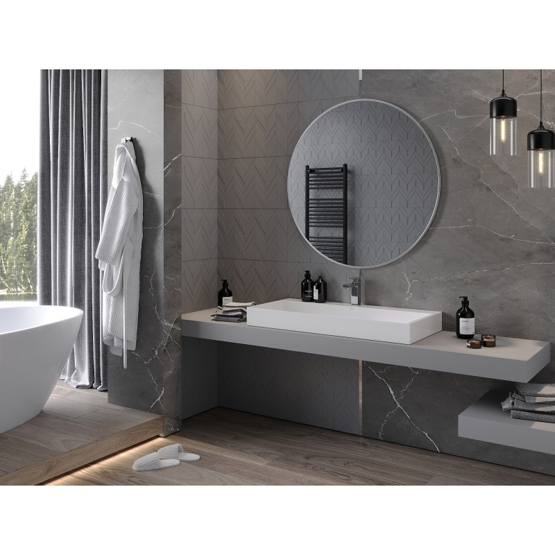 Mexen Loft lustro łazienkowe okragłe 100 cm, rama inox - 9850-100-100-000-10
