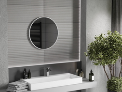 Mexen Loft lustro łazienkowe okragłe 60 cm, rama biała - 9850-060-060-000-20