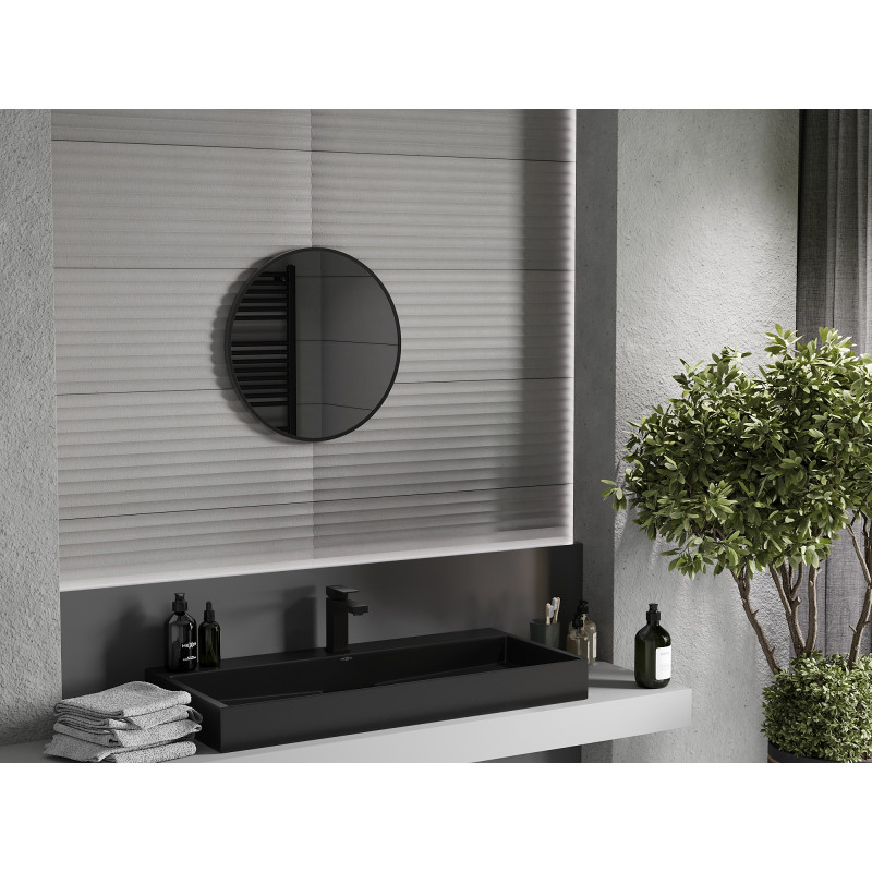Mexen Loft lustro łazienkowe okragłe 30 cm, rama czarna - 9850-030-030-000-70