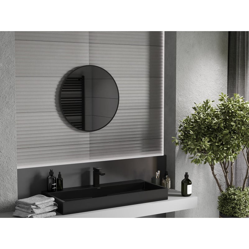 Mexen Loft lustro łazienkowe okragłe 60 cm, rama czarna - 9850-060-060-000-70