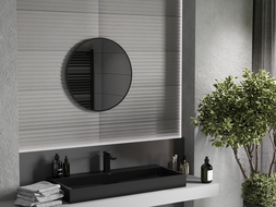 Mexen Loft lustro łazienkowe okragłe 60 cm, rama czarna - 9850-060-060-000-70