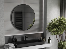 Mexen Loft lustro łazienkowe okragłe 95 cm, rama czarna - 9850-095-095-000-70
