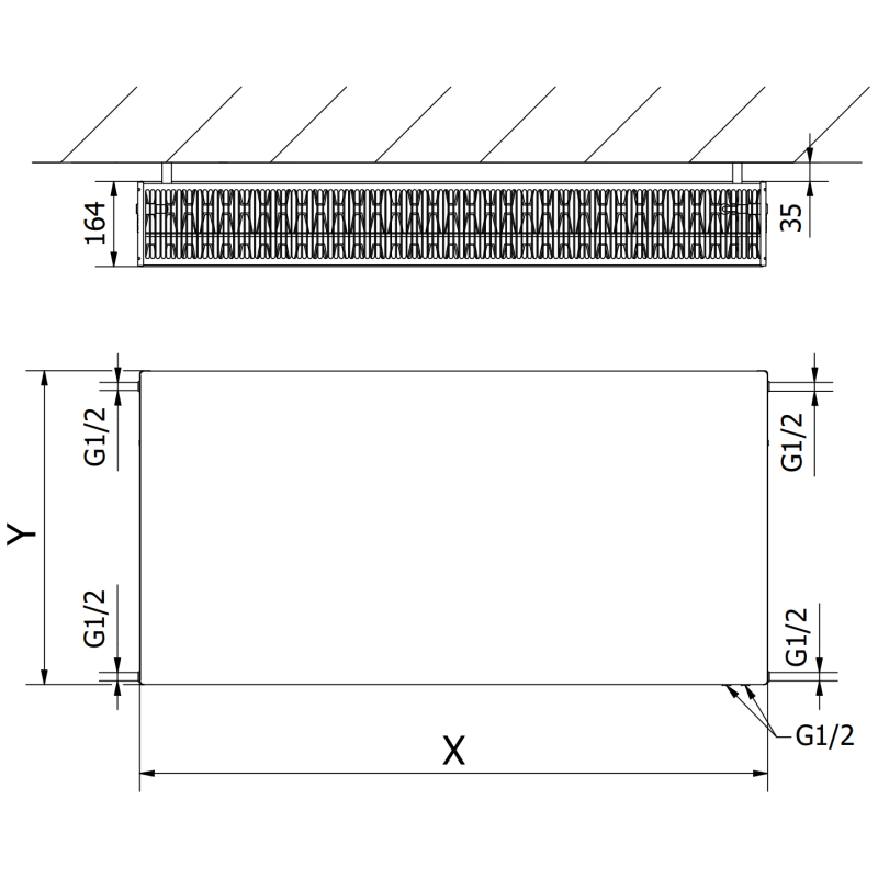 Mexen Flat CVF33 grzejnik płytowy 900 x 1300 mm, podłączenie dolne, 3901 W, biały - W633F-090-130-00