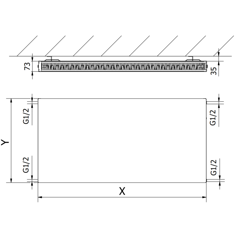 Mexen Flat CF21 grzejnik płytowy 600 x 800 mm, podłączenie boczne, 968 W, antracyt - W421F-060-080-66