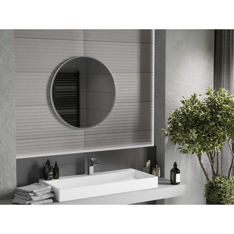 Mexen Loft lustro łazienkowe okragłe 70 cm, rama inox - 9850-070-070-000-10