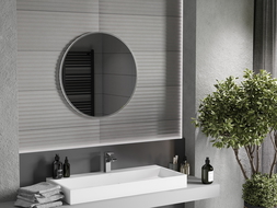 Mexen Loft lustro łazienkowe okragłe 70 cm, rama inox - 9850-070-070-000-10