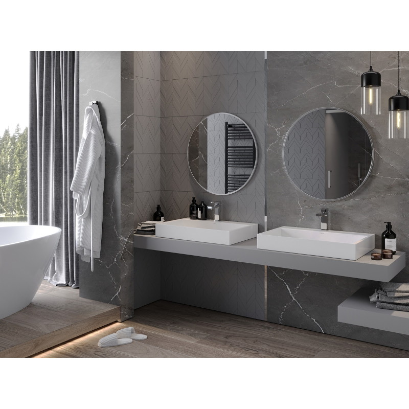 Mexen Loft lustro łazienkowe okragłe 70 cm, rama inox - 9850-070-070-000-10