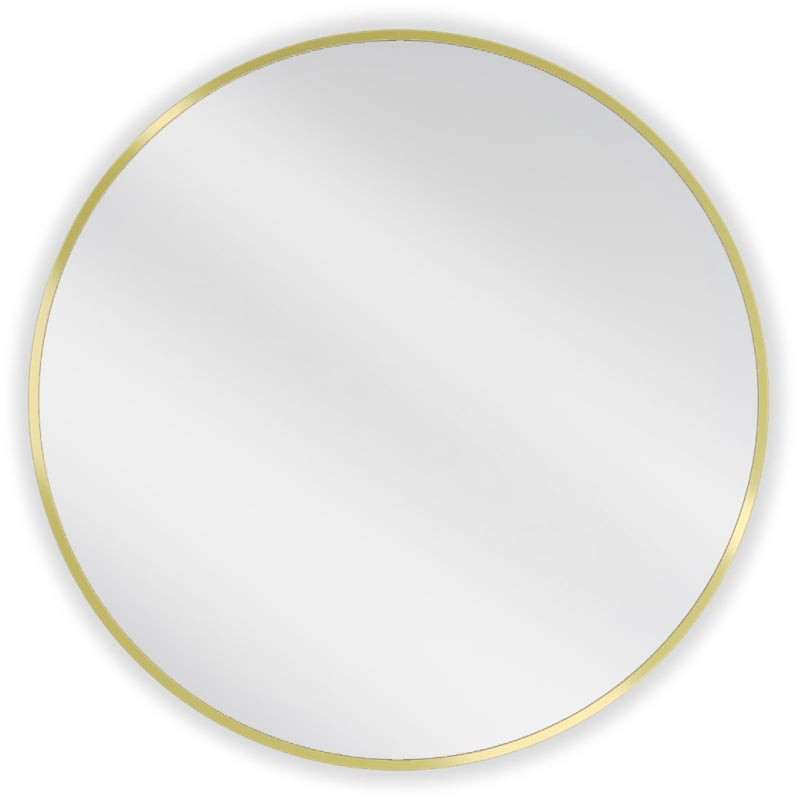 Mexen Loft lustro łazienkowe okragłe 75 cm, rama złota szczotkowana - 9850-075-075-000-50