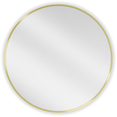 Mexen Loft lustro łazienkowe okragłe 75 cm, rama złota szczotkowana - 9850-075-075-000-50