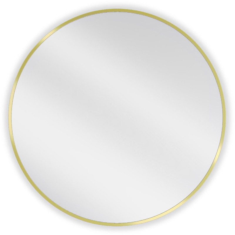 Mexen Loft lustro łazienkowe okragłe 70 cm, rama złota szczotkowana - 9850-070-070-000-50