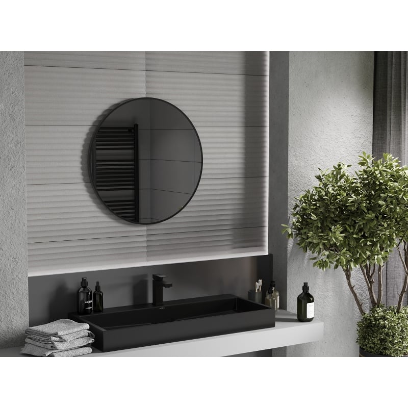 Mexen Loft lustro łazienkowe okragłe 70 cm, rama czarna - 9850-070-070-000-70