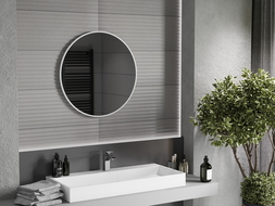Mexen Loft lustro łazienkowe okragłe 70 cm, rama biała - 9850-070-070-000-20