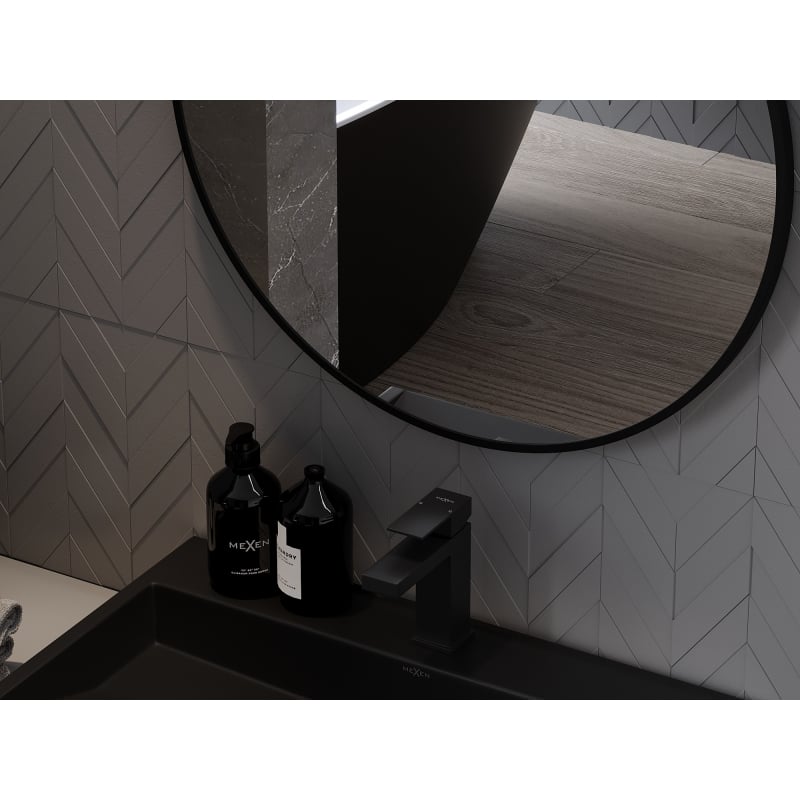 Mexen Loft lustro łazienkowe okragłe 40 cm, rama czarna - 9850-040-040-000-70