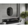 Mexen Loft lustro łazienkowe owalne 70 x 50 cm, rama czarna - 9851-070-050-000-70