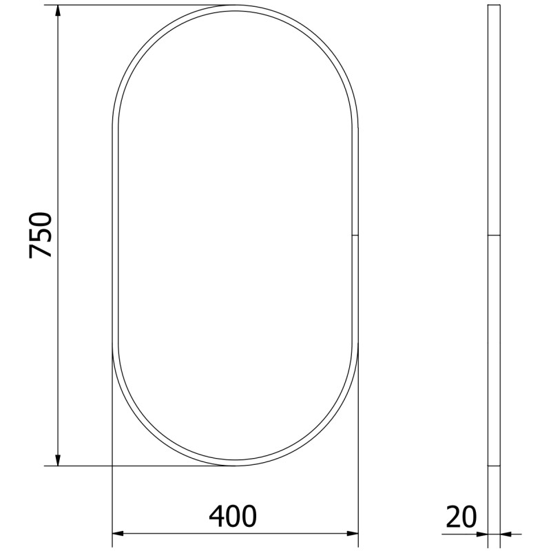 Mexen Loft lustro łazienkowe owalne 75 x 40 cm, rama złota - 9851-075-040-000-50