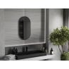 Mexen Loft lustro łazienkowe owalne 75 x 40 cm, rama czarna - 9851-075-040-000-70