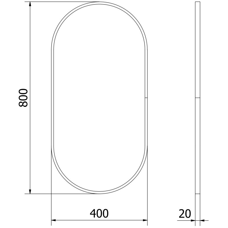 Mexen Loft lustro łazienkowe owalne 80 x 40 cm, rama złota - 9851-080-040-000-50