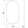 Mexen Loft lustro łazienkowe owalne 80 x 45 cm, rama czarna - 9851-080-045-000-70
