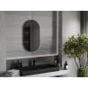 Mexen Loft lustro łazienkowe owalne 80 x 45 cm, rama czarna - 9851-080-045-000-70