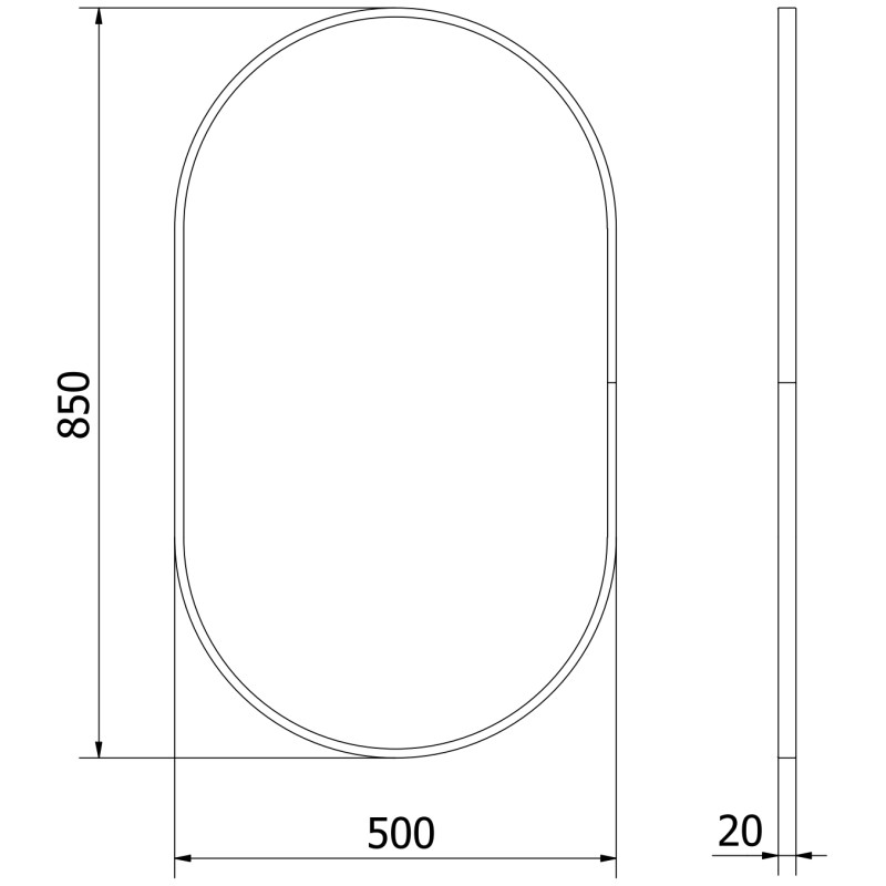 Mexen Loft lustro łazienkowe owalne 85 x 50 cm, rama złota - 9851-085-050-000-50