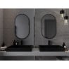 Mexen Loft lustro łazienkowe owalne 85 x 50 cm, rama czarna - 9851-085-050-000-70