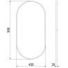 Mexen Loft lustro łazienkowe owalne 90 x 45 cm, rama czarna - 9851-090-045-000-70