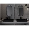 Mexen Loft lustro łazienkowe owalne 90 x 45 cm, rama czarna - 9851-090-045-000-70
