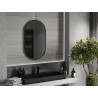 Mexen Loft lustro łazienkowe owalne 90 x 55 cm, rama czarna - 9851-090-055-000-70