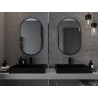 Mexen Loft lustro łazienkowe owalne 90 x 55 cm, rama czarna - 9851-090-055-000-70